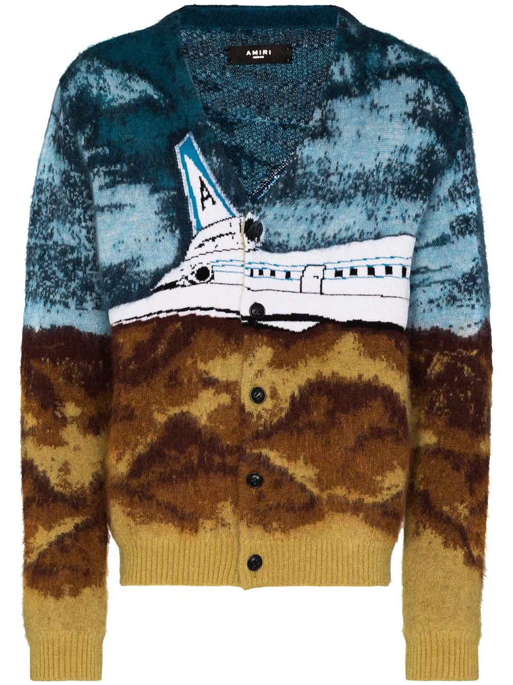 Airplane intarsia-knit cardigan - 1