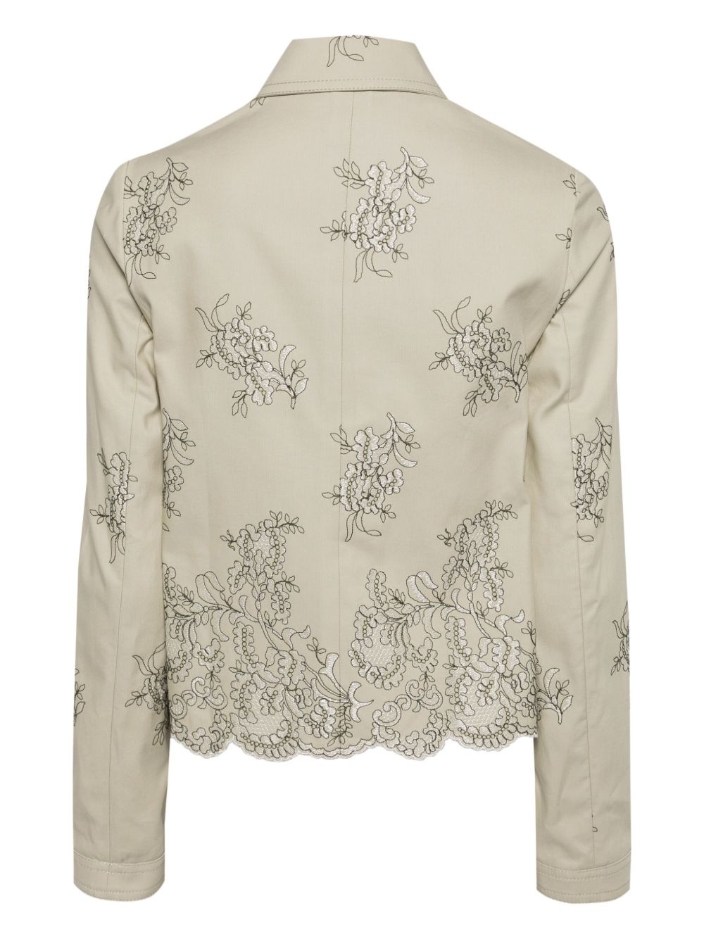 floral-embroidered twill shirt - 2
