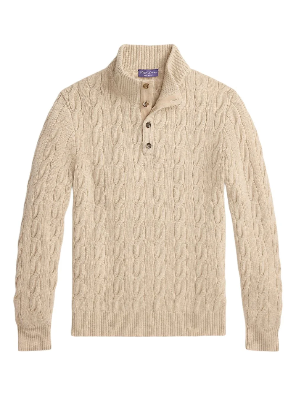cable-knit polo shirt - 1
