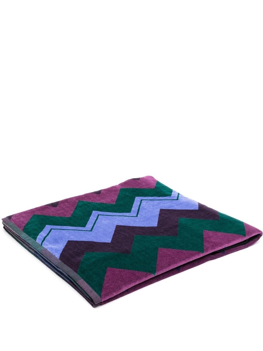 zigzag-pattern beach towel - 1