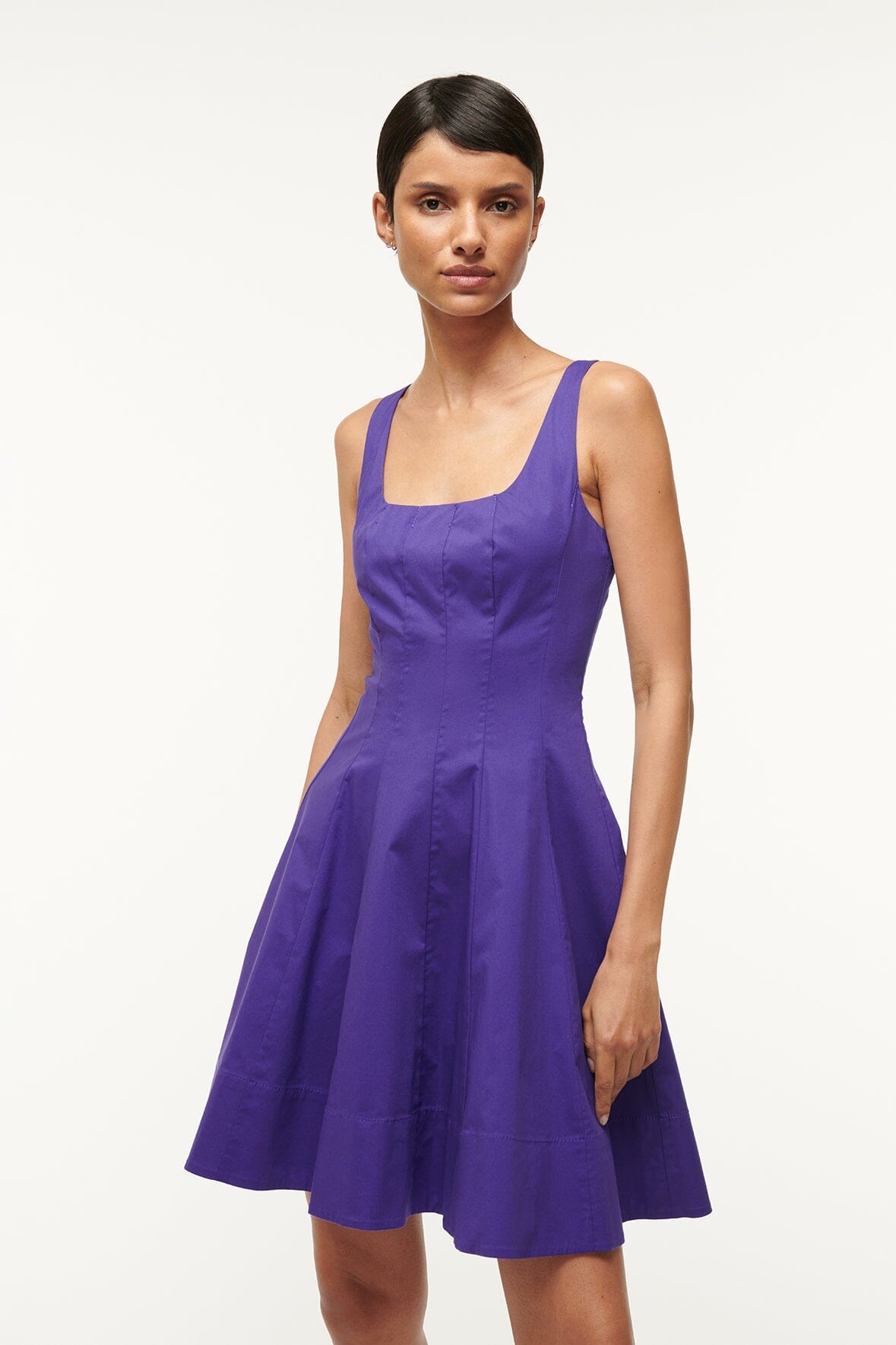 STAUD MINI WELLS DRESS VIOLET - 2