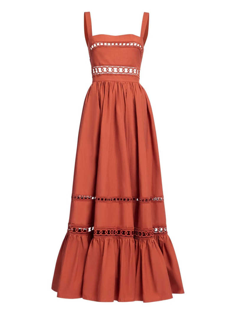 trim-embellished cotton midi dress 1