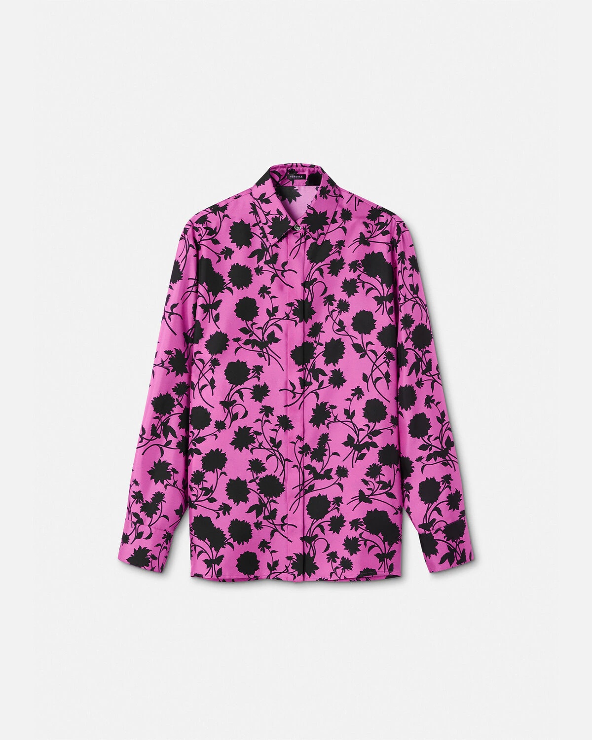 Floral Silhouette Silk Shirt - 1