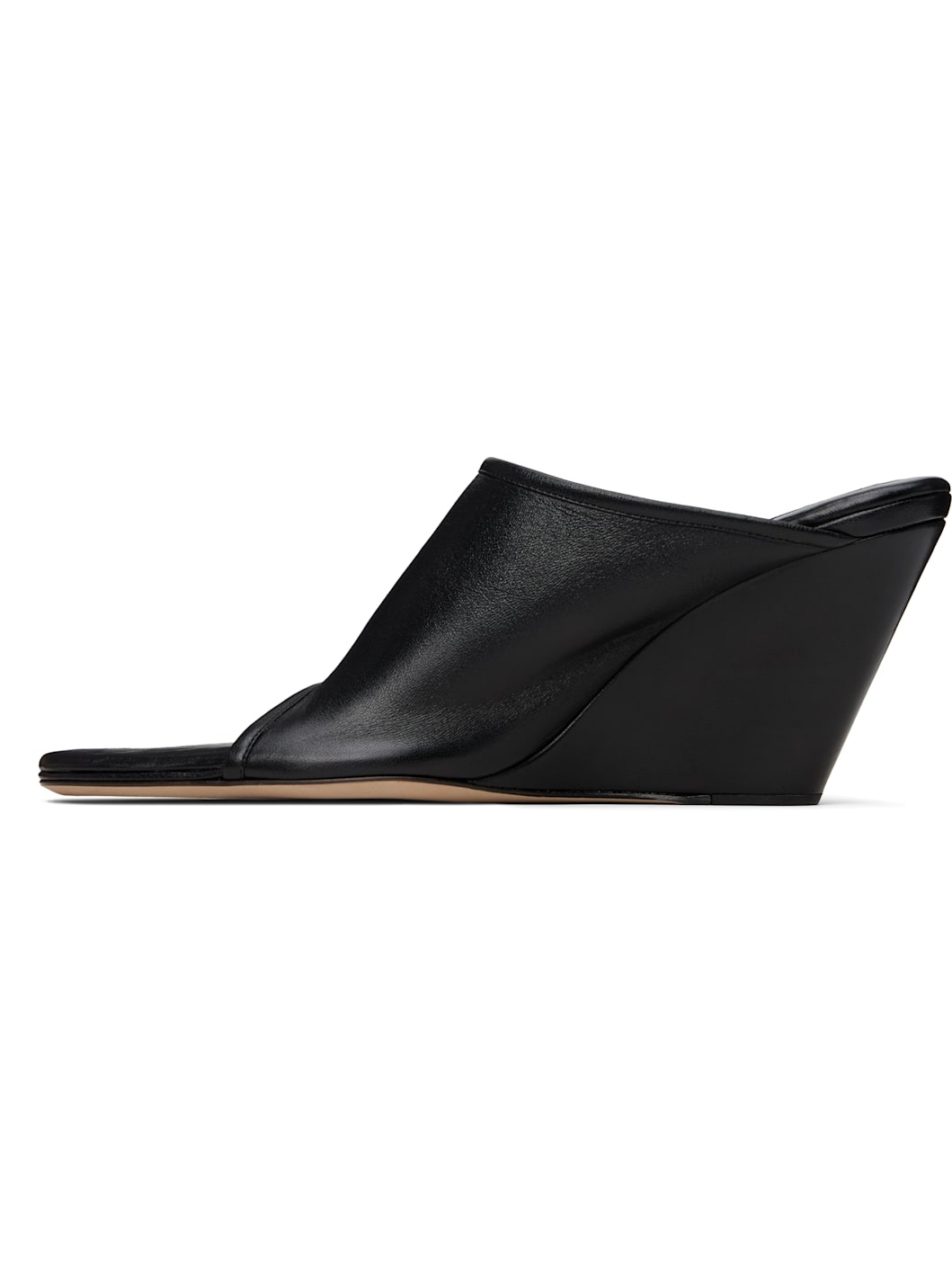 Black 75mm Stretch Mules - 3