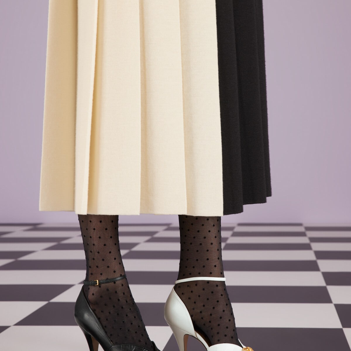 Fine wool bicolor skirt - 4