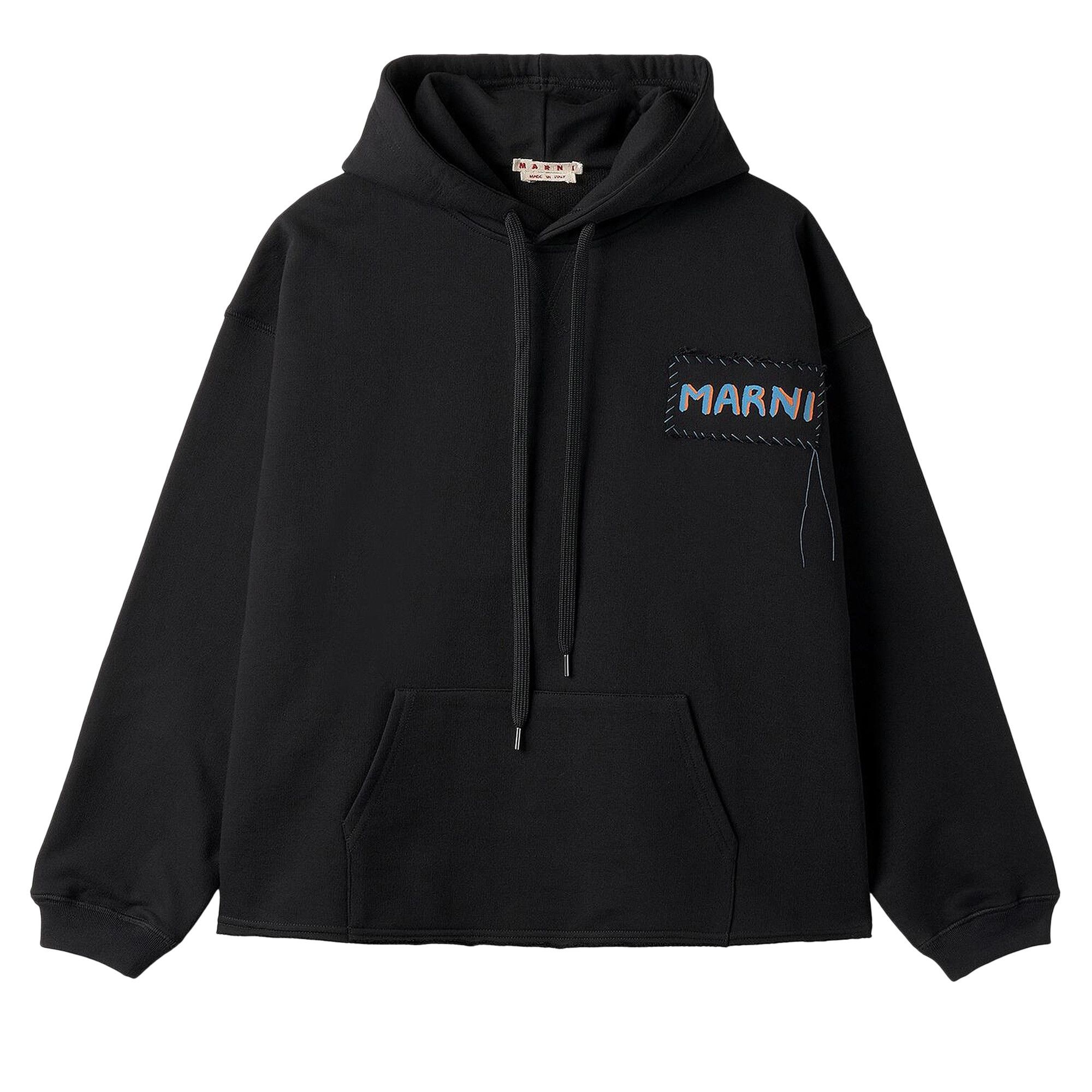 Marni Marni Logo Cropped Hoodie 'Black' | goat | REVERSIBLE