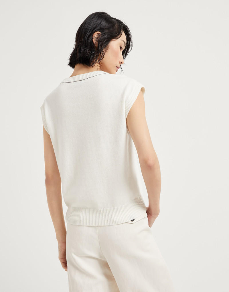 Brunello Cucinelli Cashmere sweater vest with monili outlook