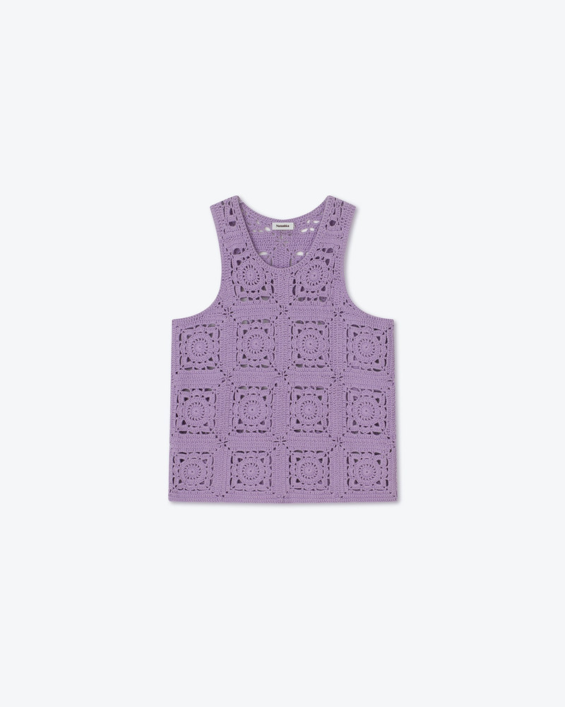 LACO - Crochet-knit cotton vest - Lilac 1