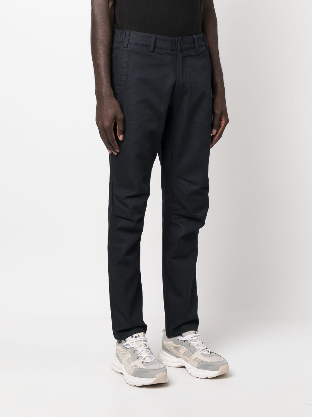 logo-patch straight-leg  trousers - 3