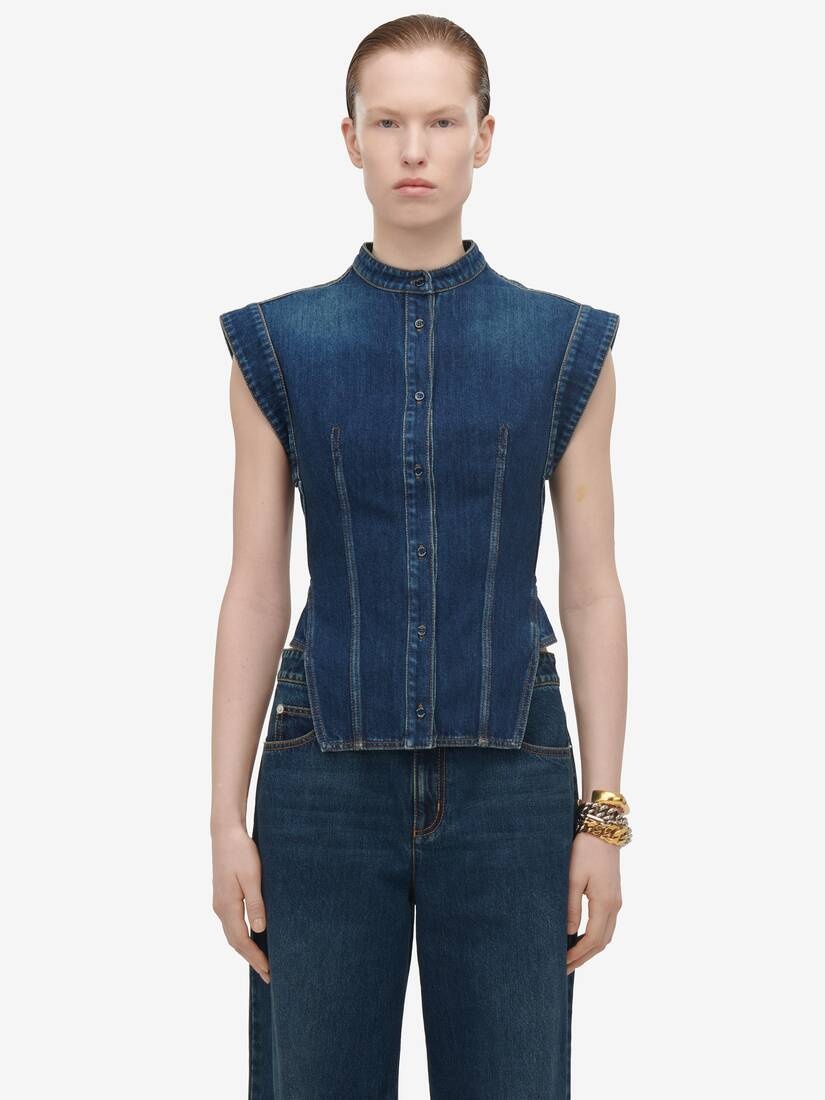 Alexander selling McQueen vest like denim shirt