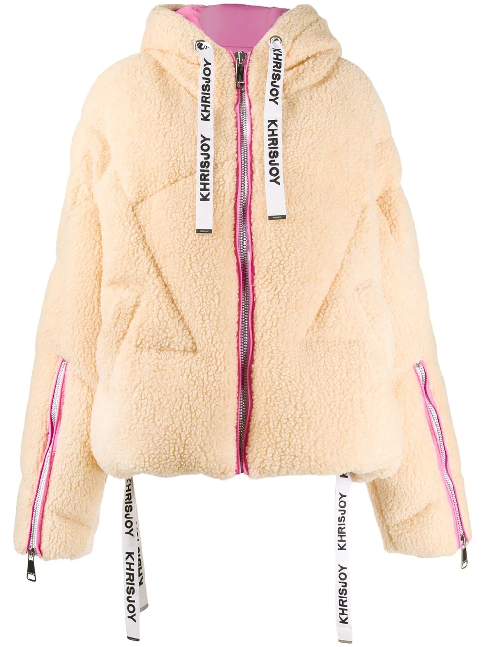 faux shearling puffer jacket - 1