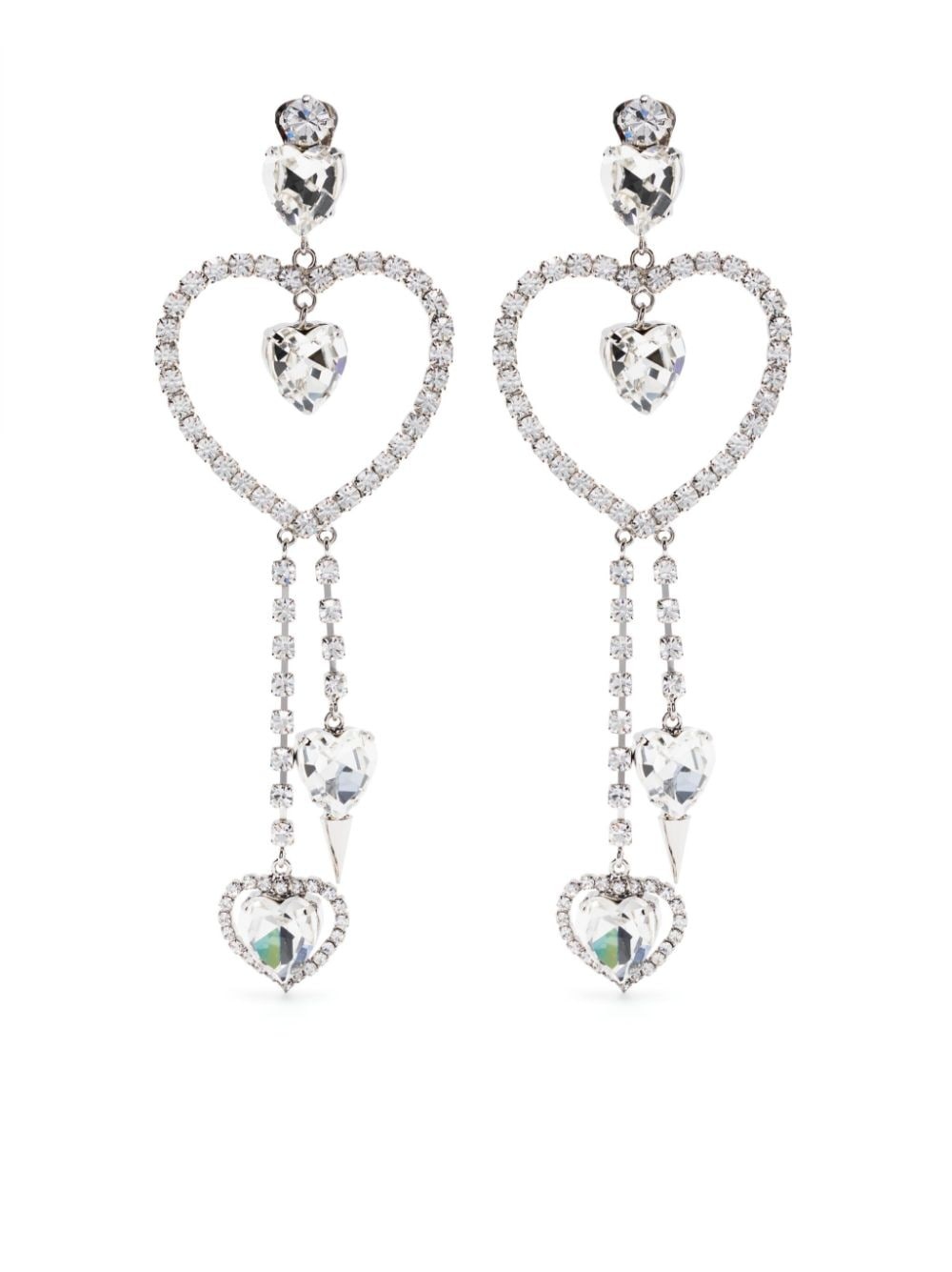 crystal-embellished drop earrings - 1