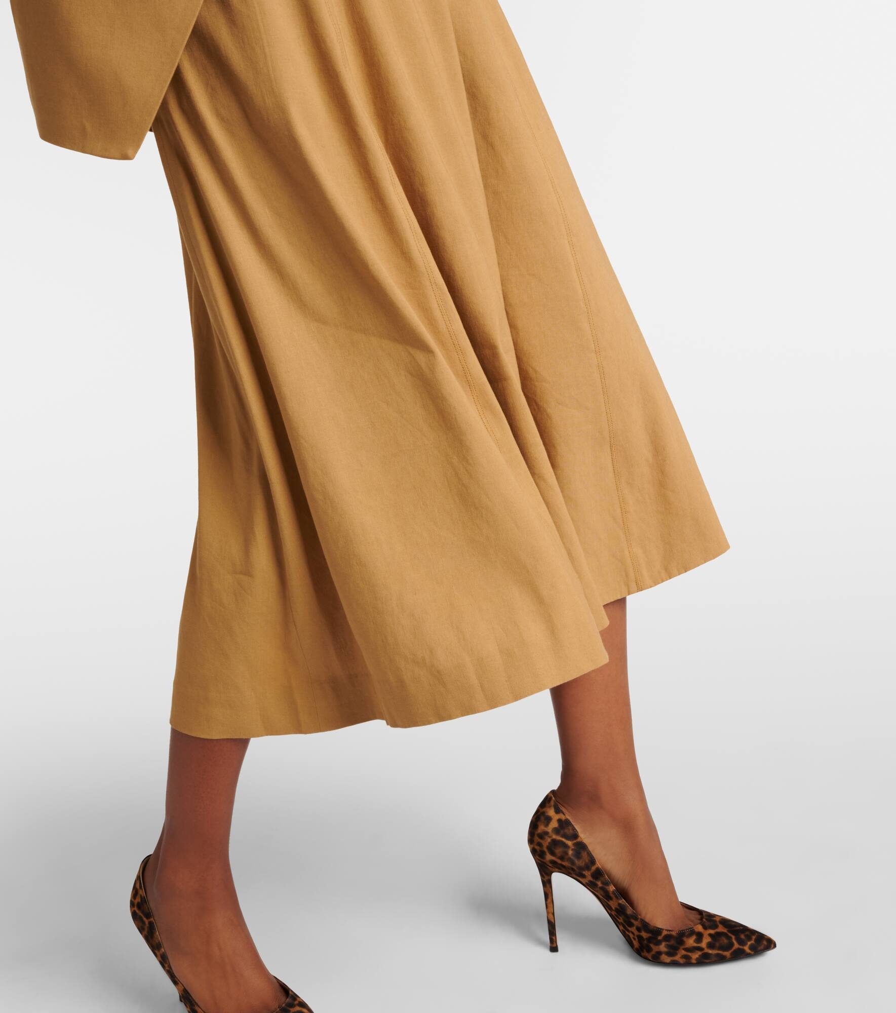 Arwen linen-blend midi skirt - 5