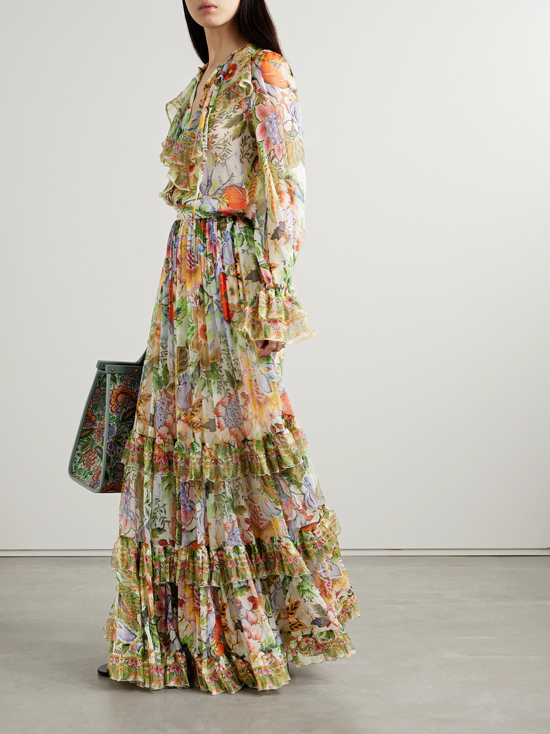 Etro Tiered Silk-crepon Maxi Skirt outlook