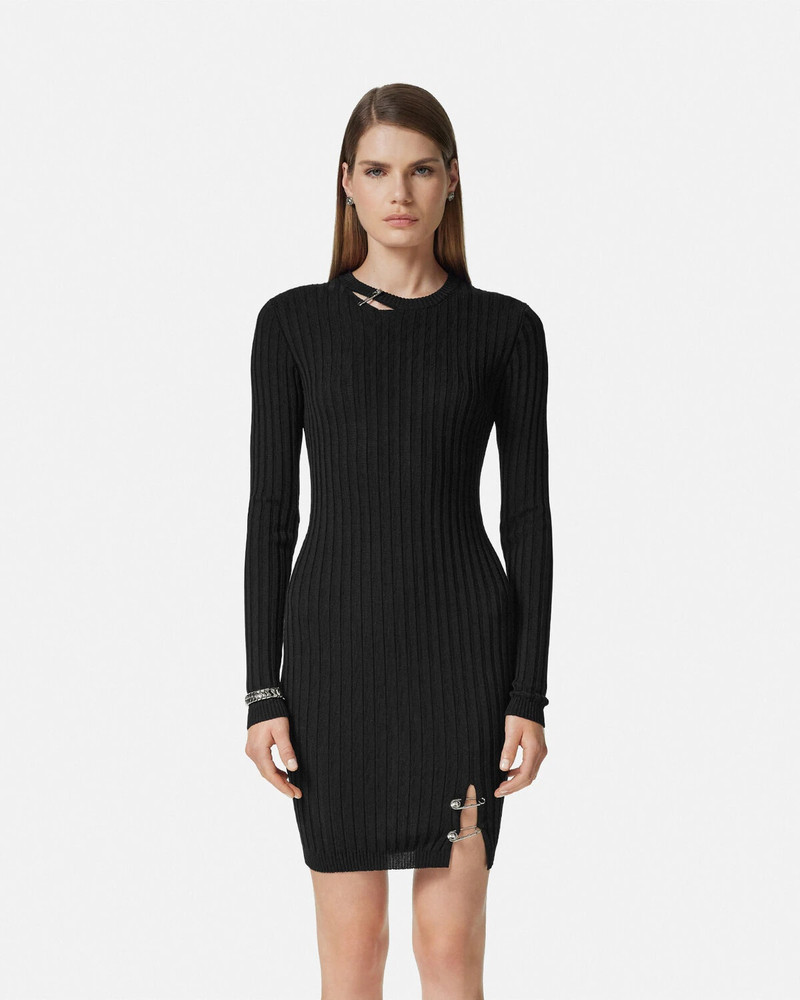Safety Pin Ribbed-Knit Mini Dress 4