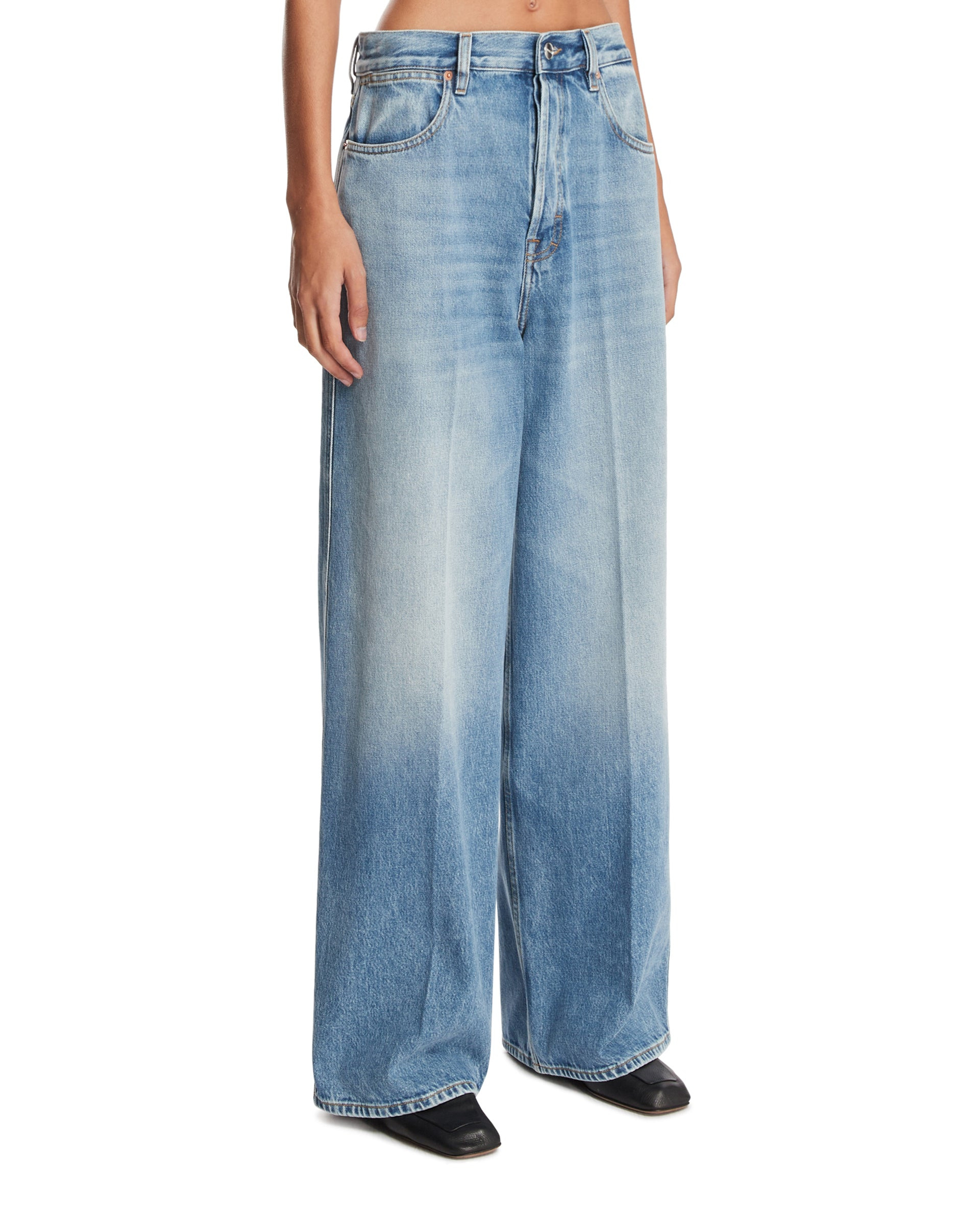 Blue Wide-Leg Jeans - 4