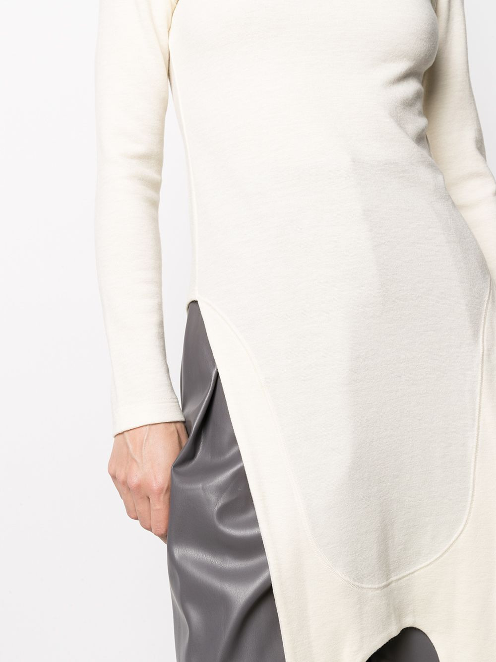 apron jersey roll neck top - 5