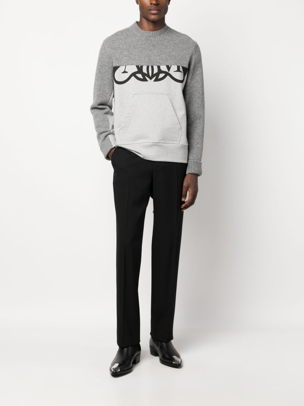 Cut Seal-print panelled jumper - 2