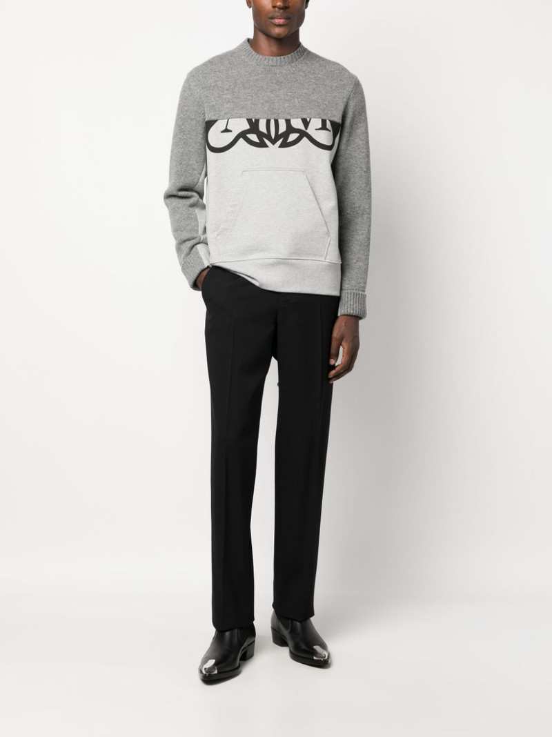 Alexander McQueen Cut Seal-print panelled jumper outlook