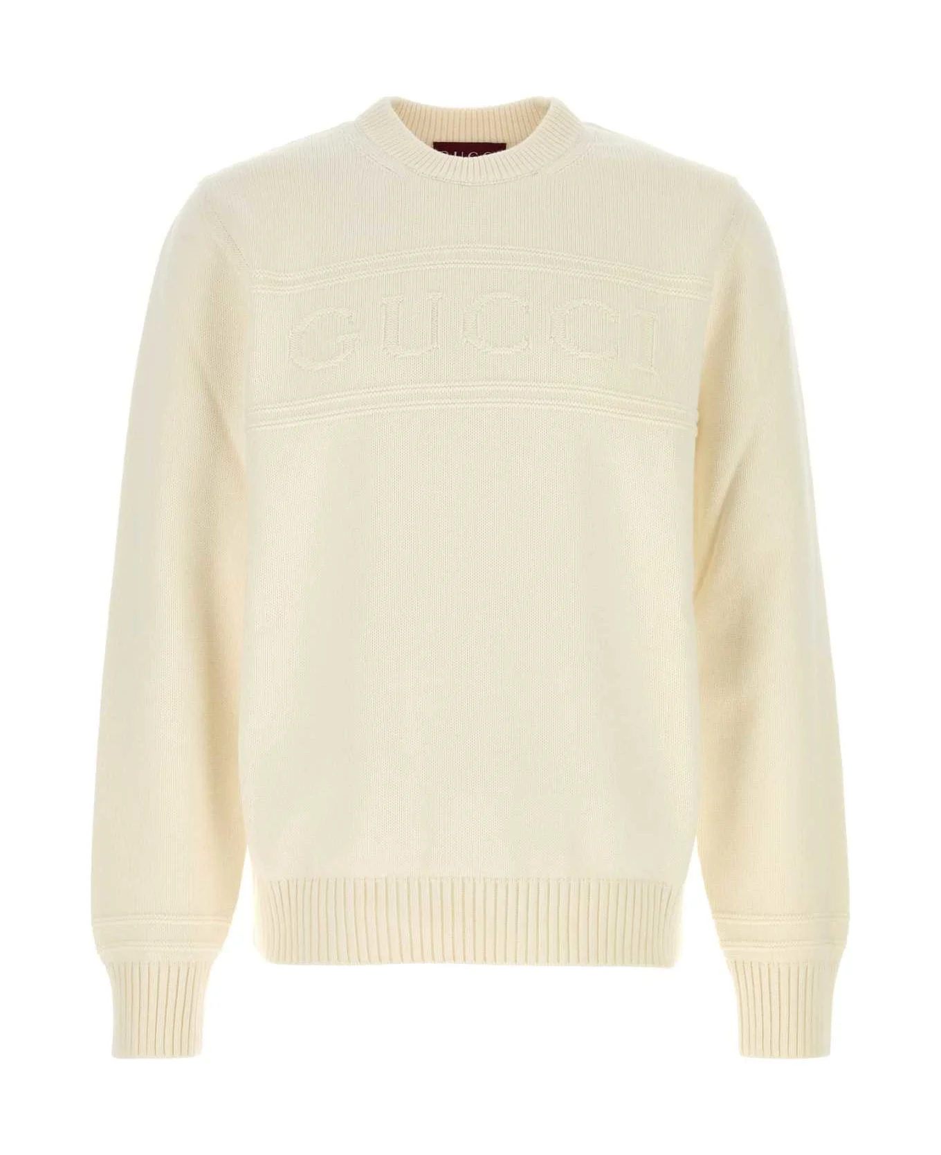 Ivory Cotton Blend Sweater - 1