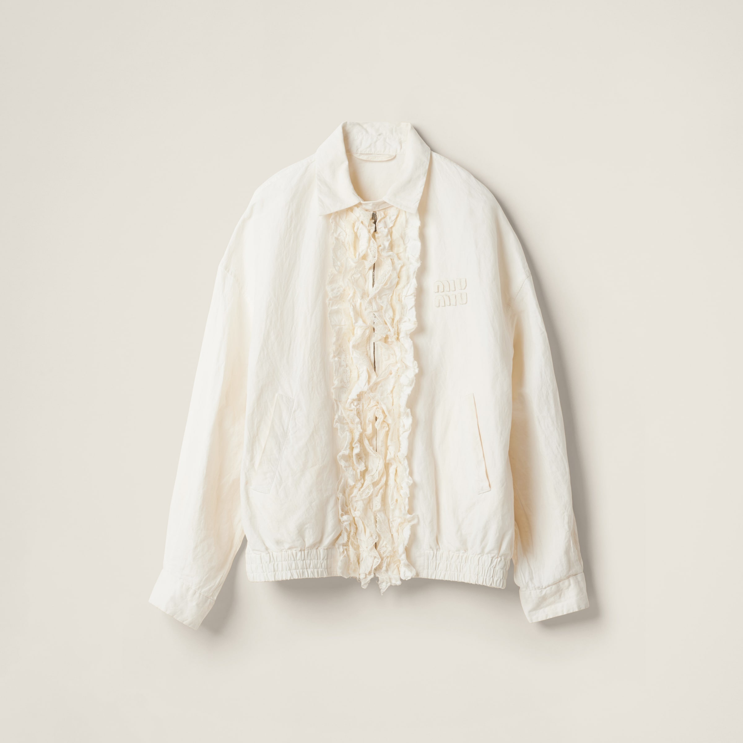 Washed slubbed canvas blouson jacket - 1