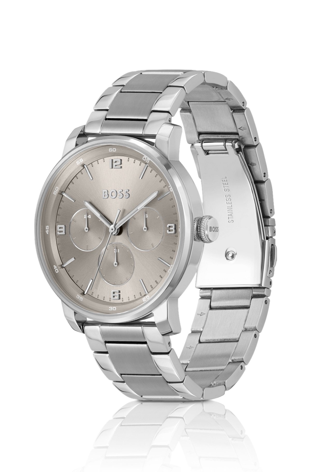 LINK-BRACELET WATCH WITH GRAY-TONE DIAL - 2