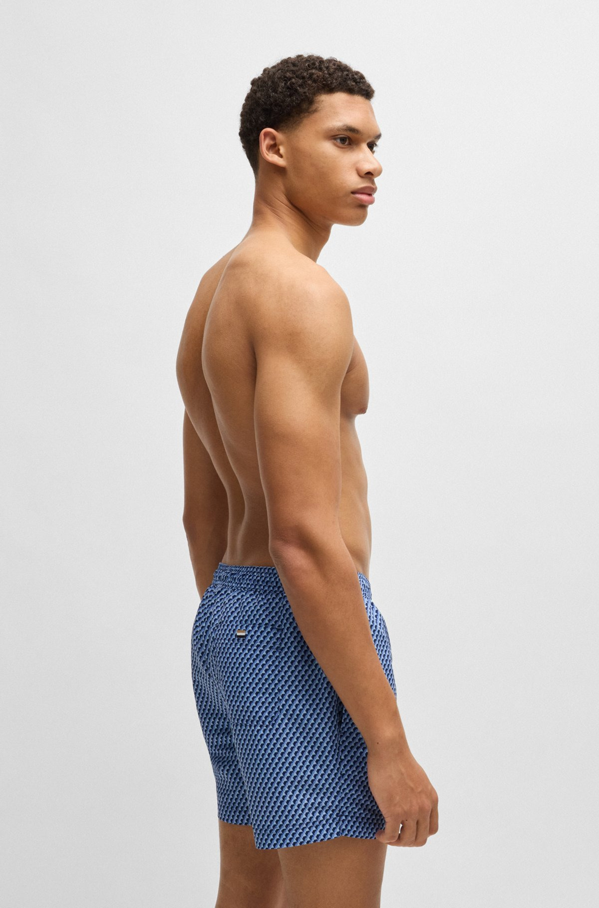 DRAWSTRING-WAIST SWIM SHORTS WITH ALL-OVER PRINT - 4