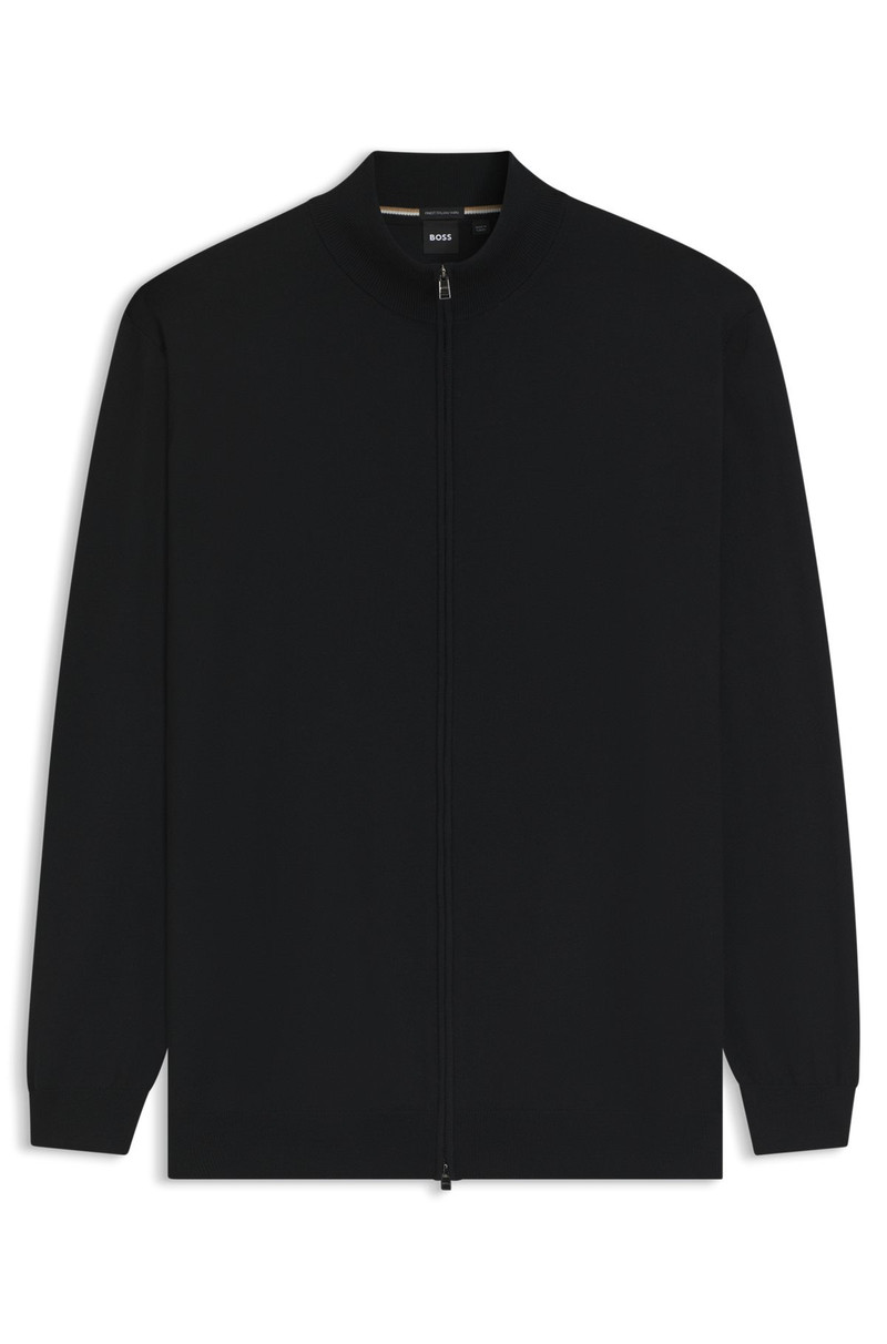 ZIPPERED CARDIGAN IN EXTRA-FINE MERINO WOOL 1