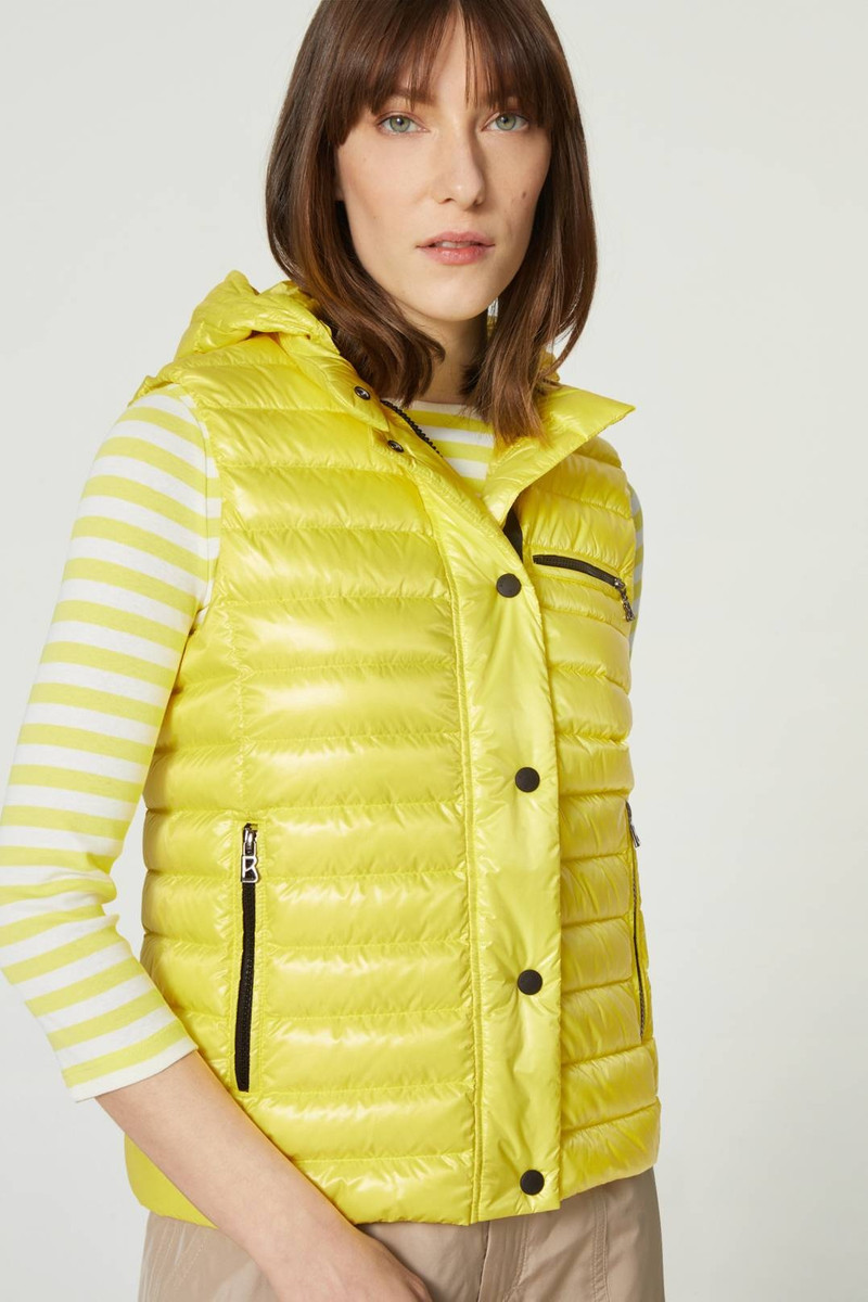 NENI LIGHTWEIGHT DOWN WAISTCOAT IN YELLOW 2