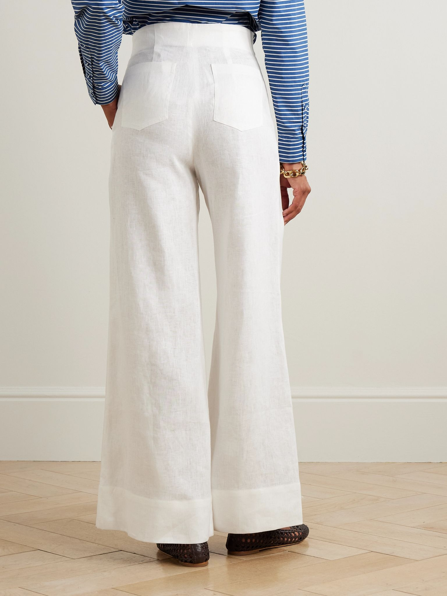 Me Hablas linen wide-leg pants Off-white - 3