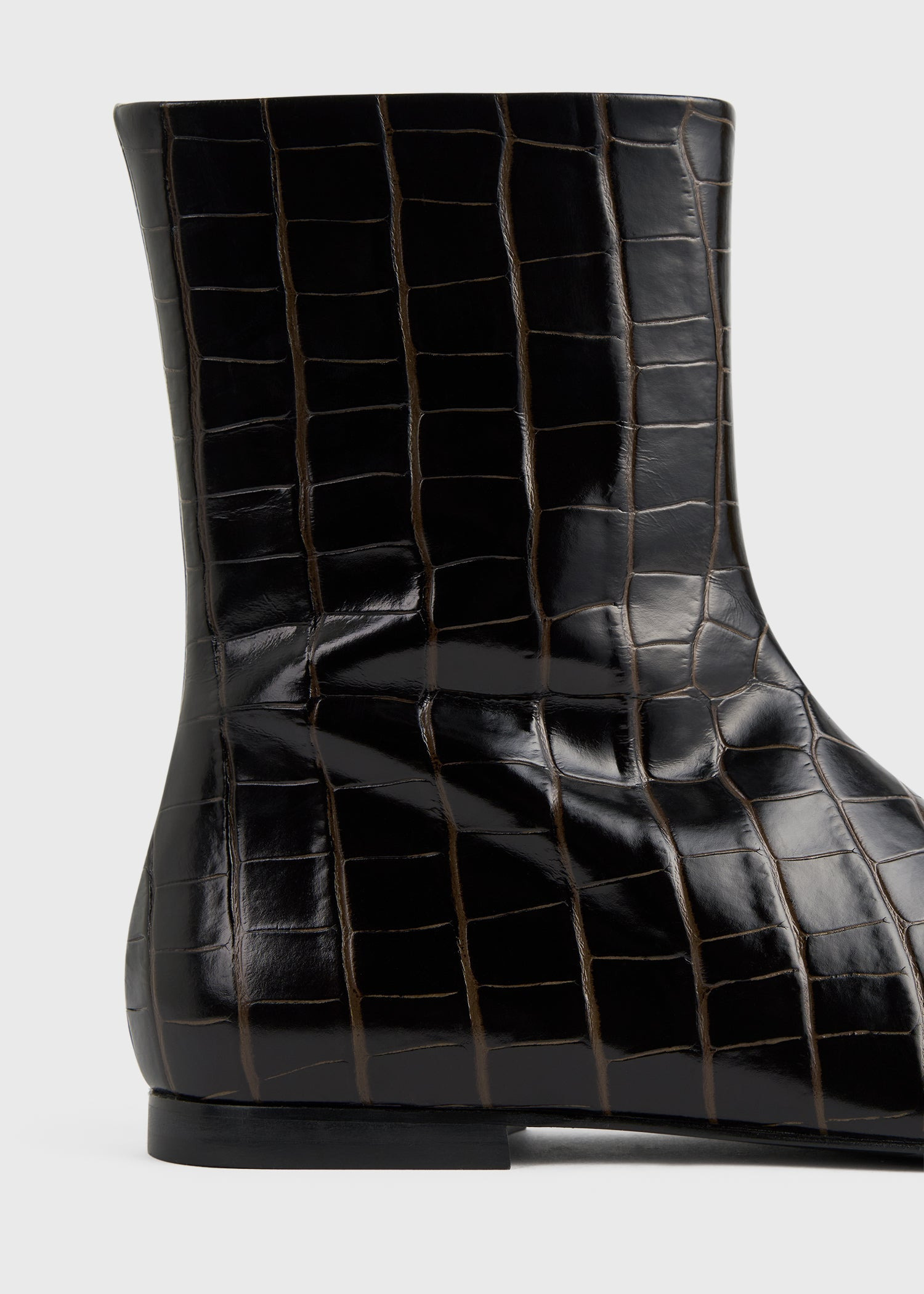 Zipped croco-embossed chelsea boots dark brown - 5