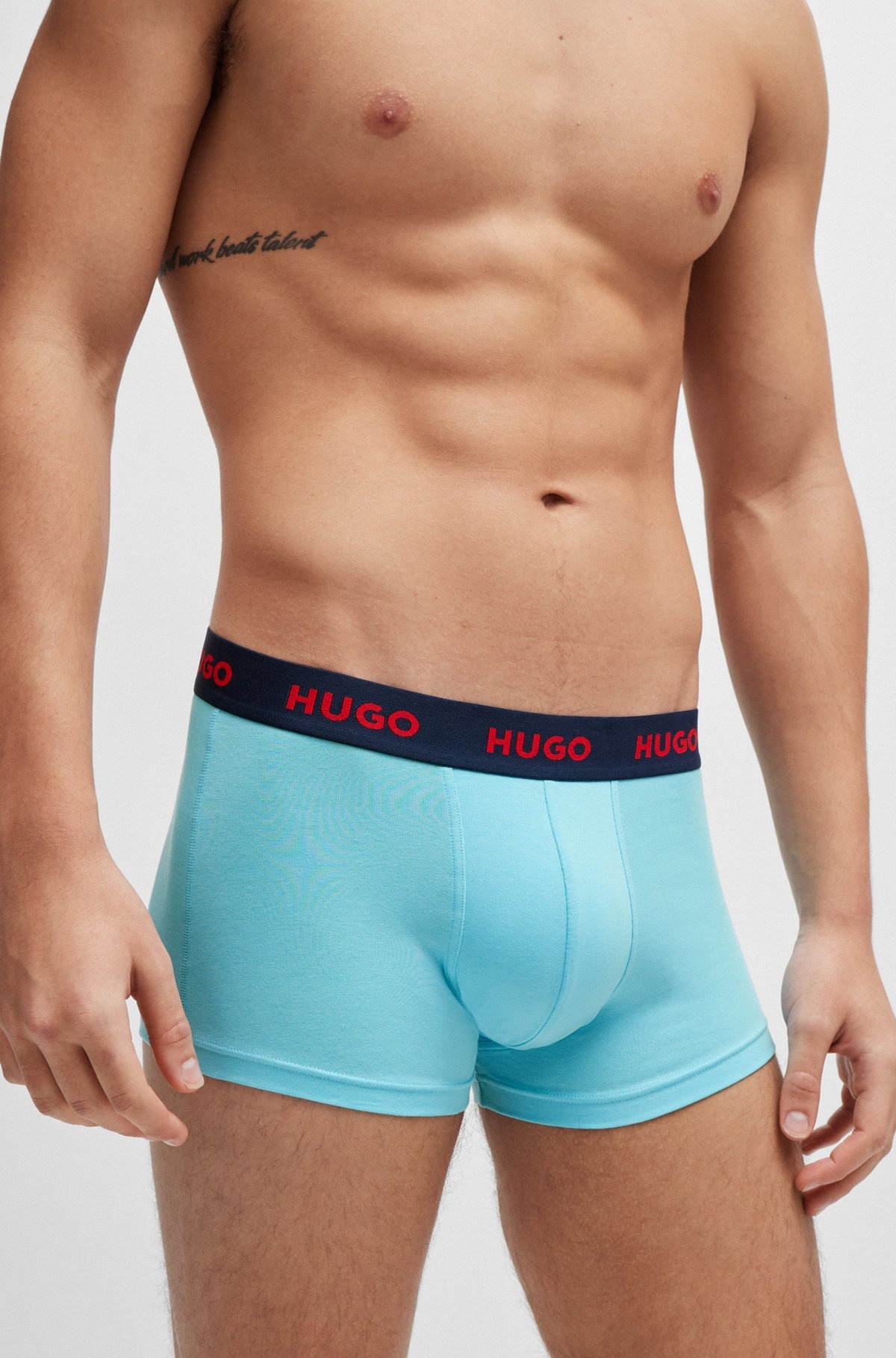 TRIPLE-PACK OF STRETCH-COTTON TRUNKS WITH LOGO WAISTBANDS - 4