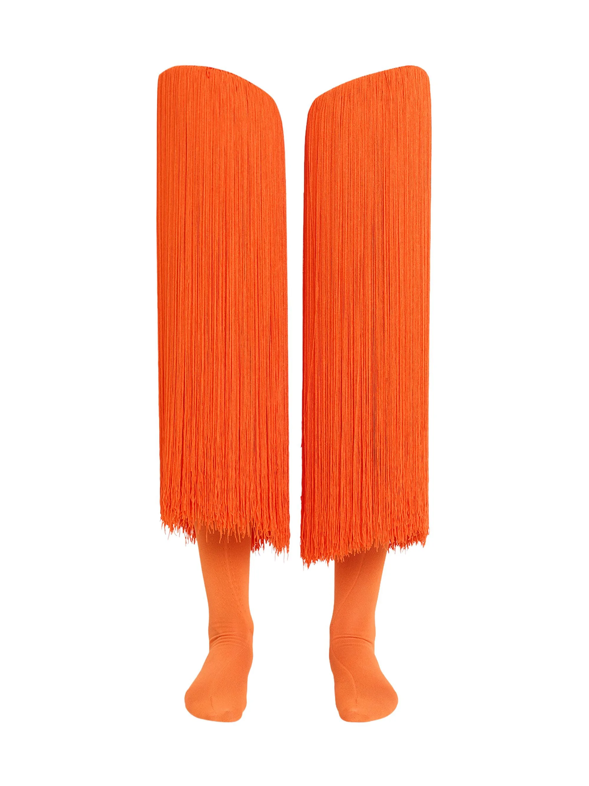 Women's Fringed High Socks - Orange - 1