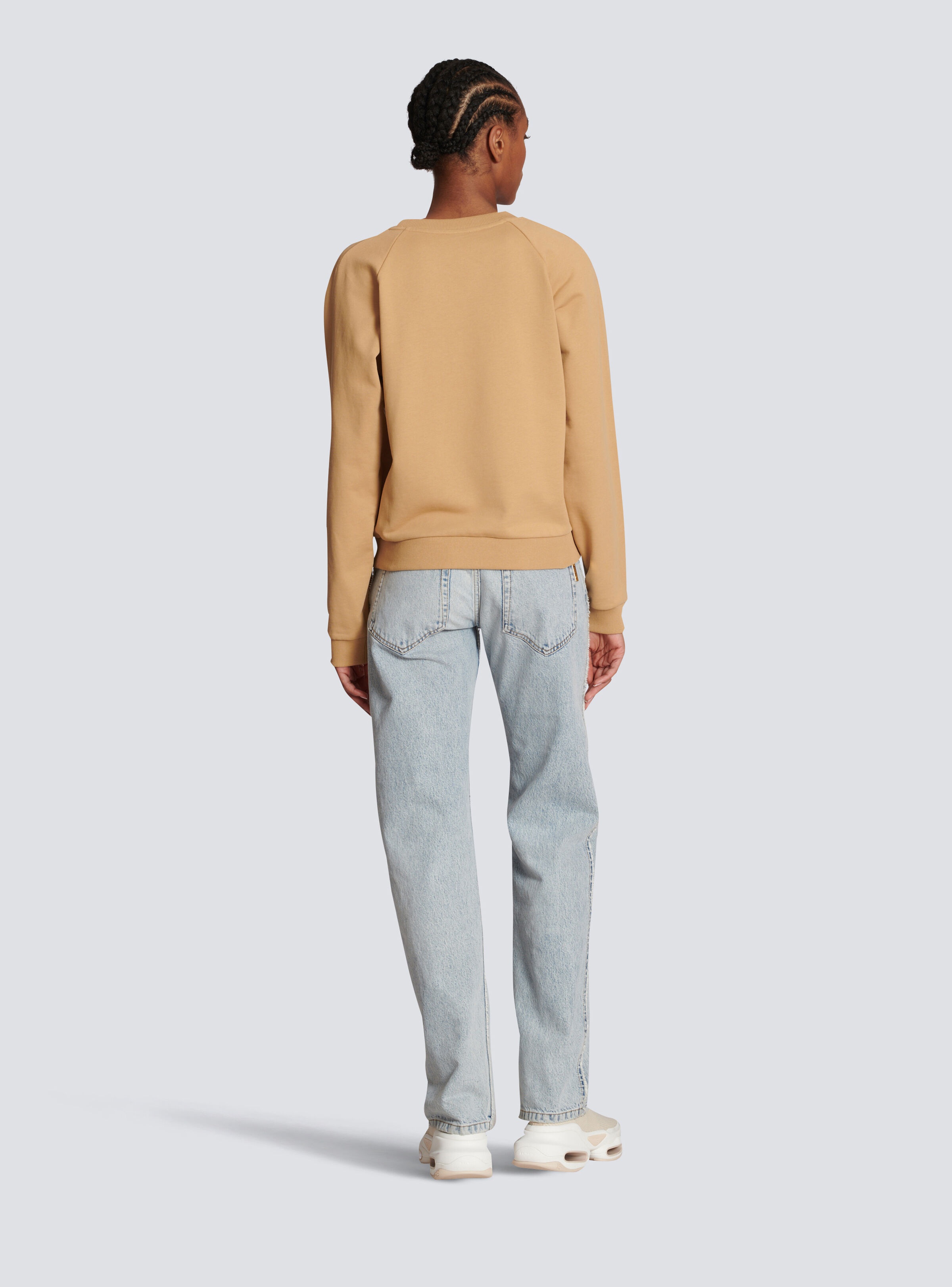 Cotton printed Balmain logo sweatshirt - 4