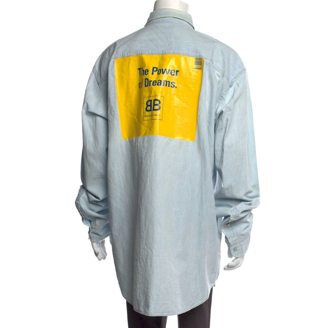 Balenciaga Chambray BB Dreams Denim Shirt - Blue 39 - 4