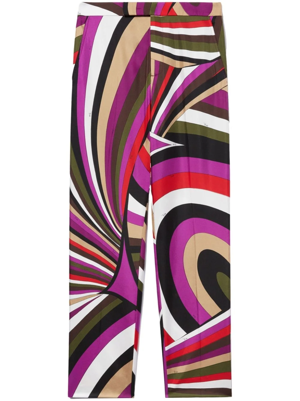 abstract-print silk trousers - 1
