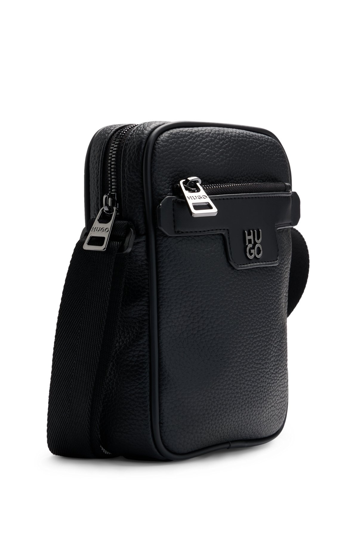 FAUX-LEATHER REPORTER BAG WITH STACKED LOGO - 5