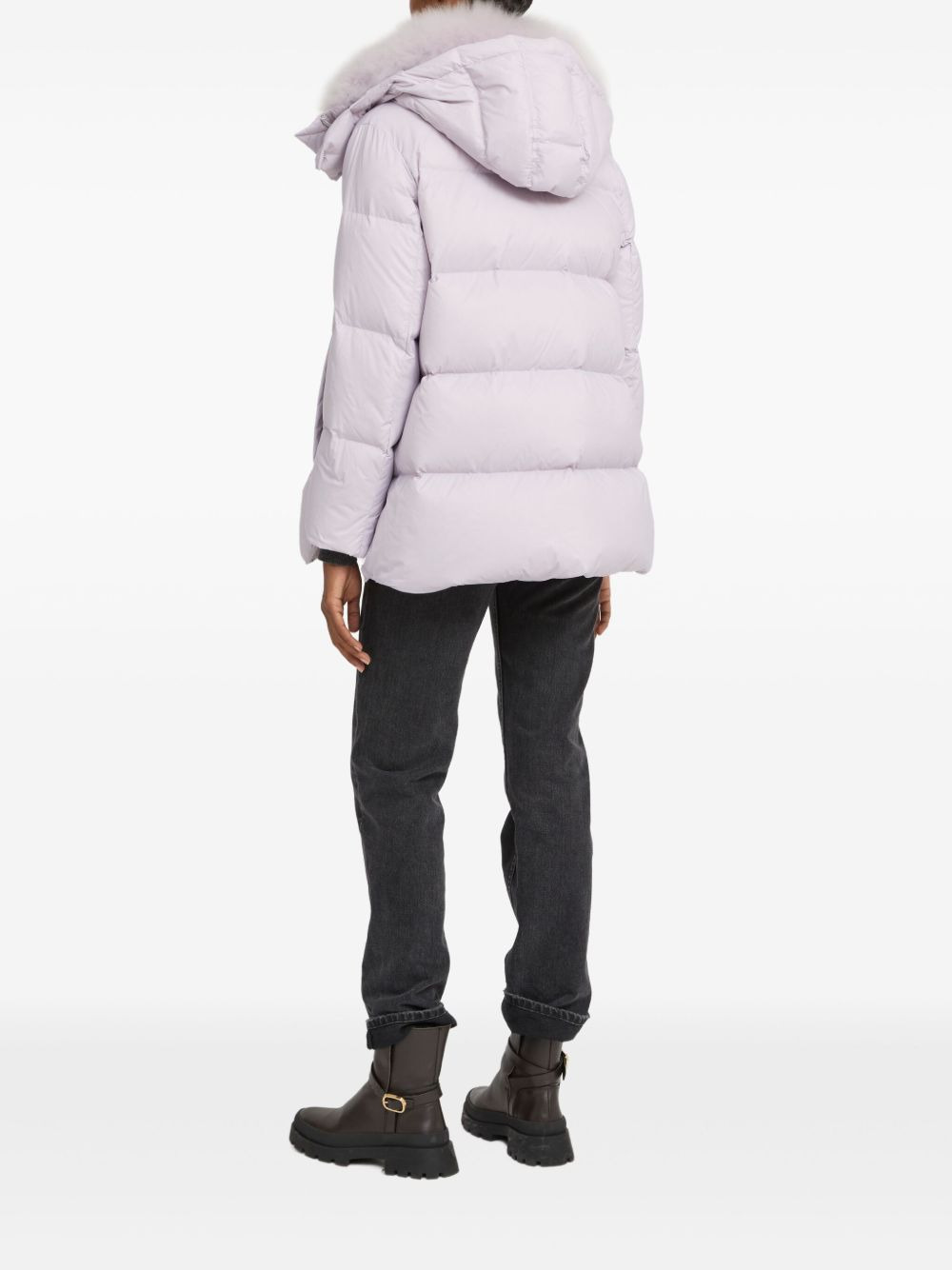 lambshearling-collar down coat - 3