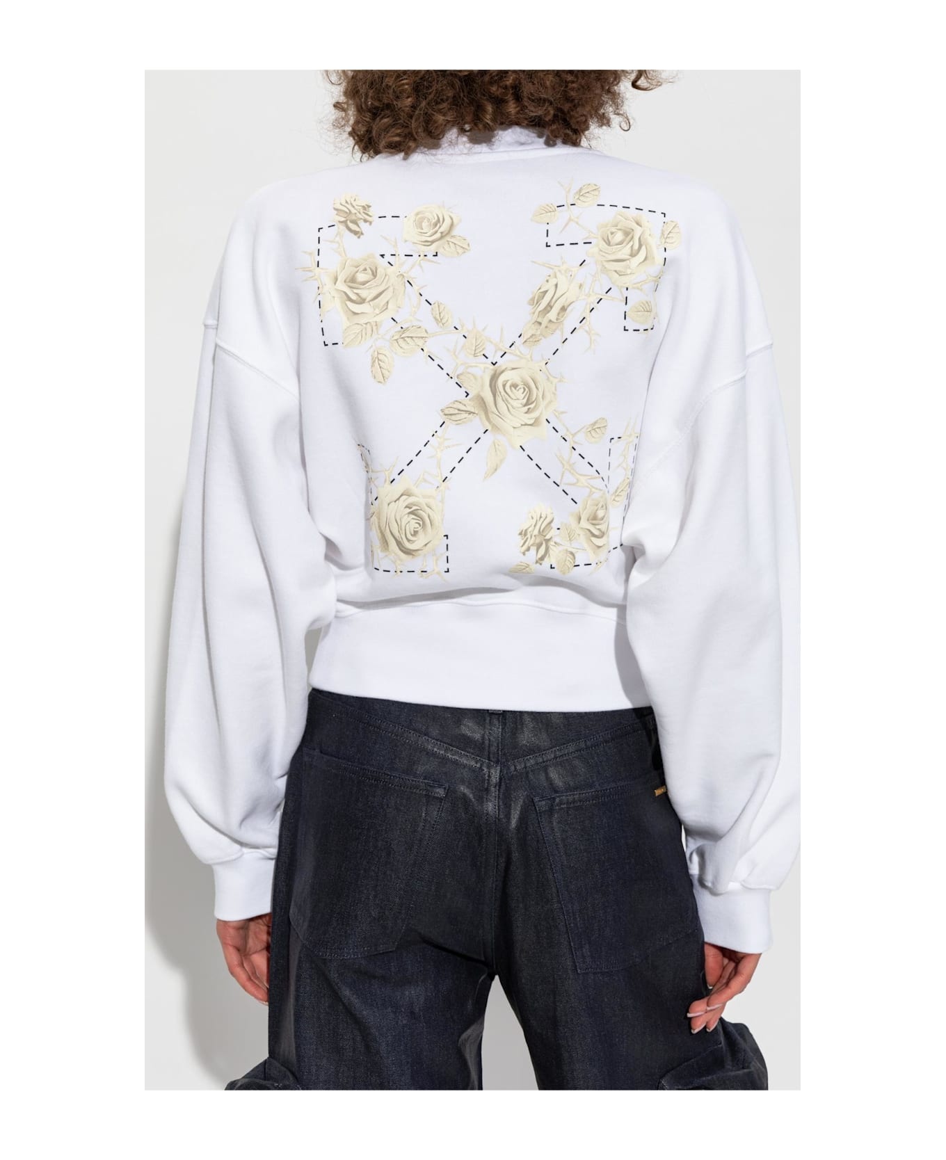 Off-white Cropped Sweatshirt With Print - 4