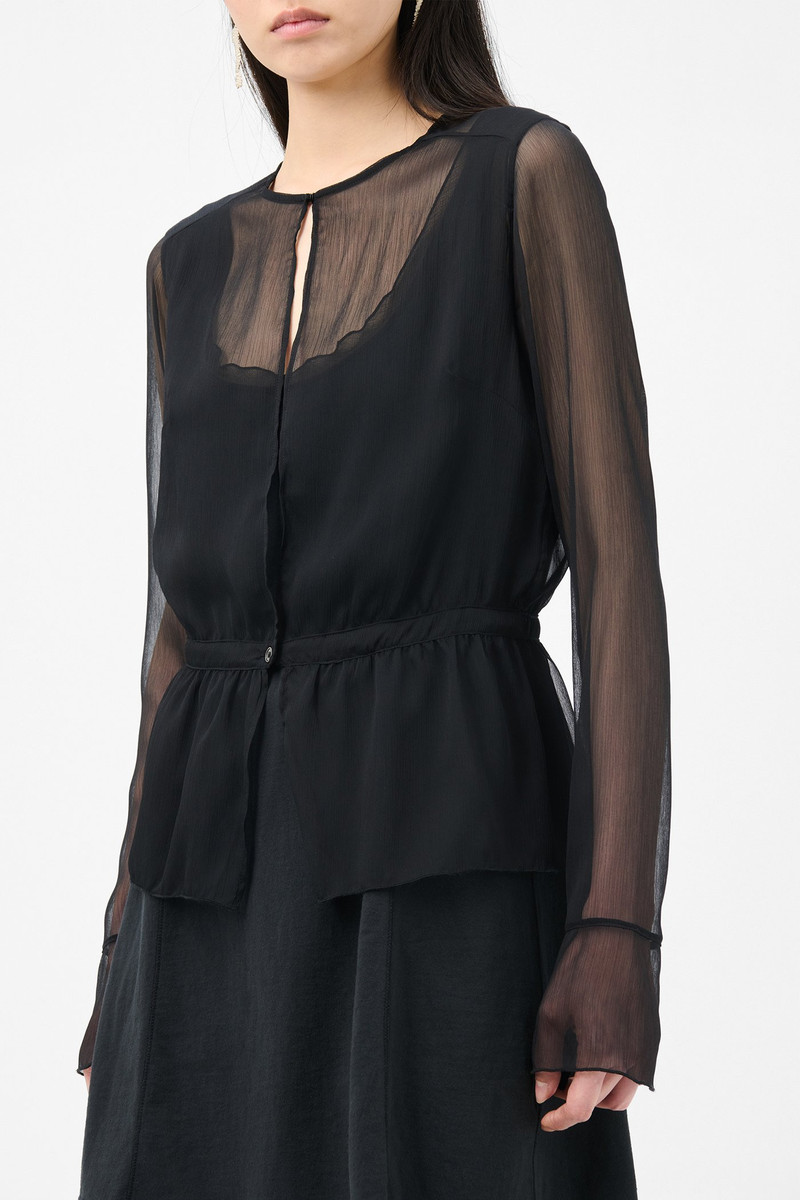 Our Legacy Waist Blouse Crinkle Black Veil Poly 4