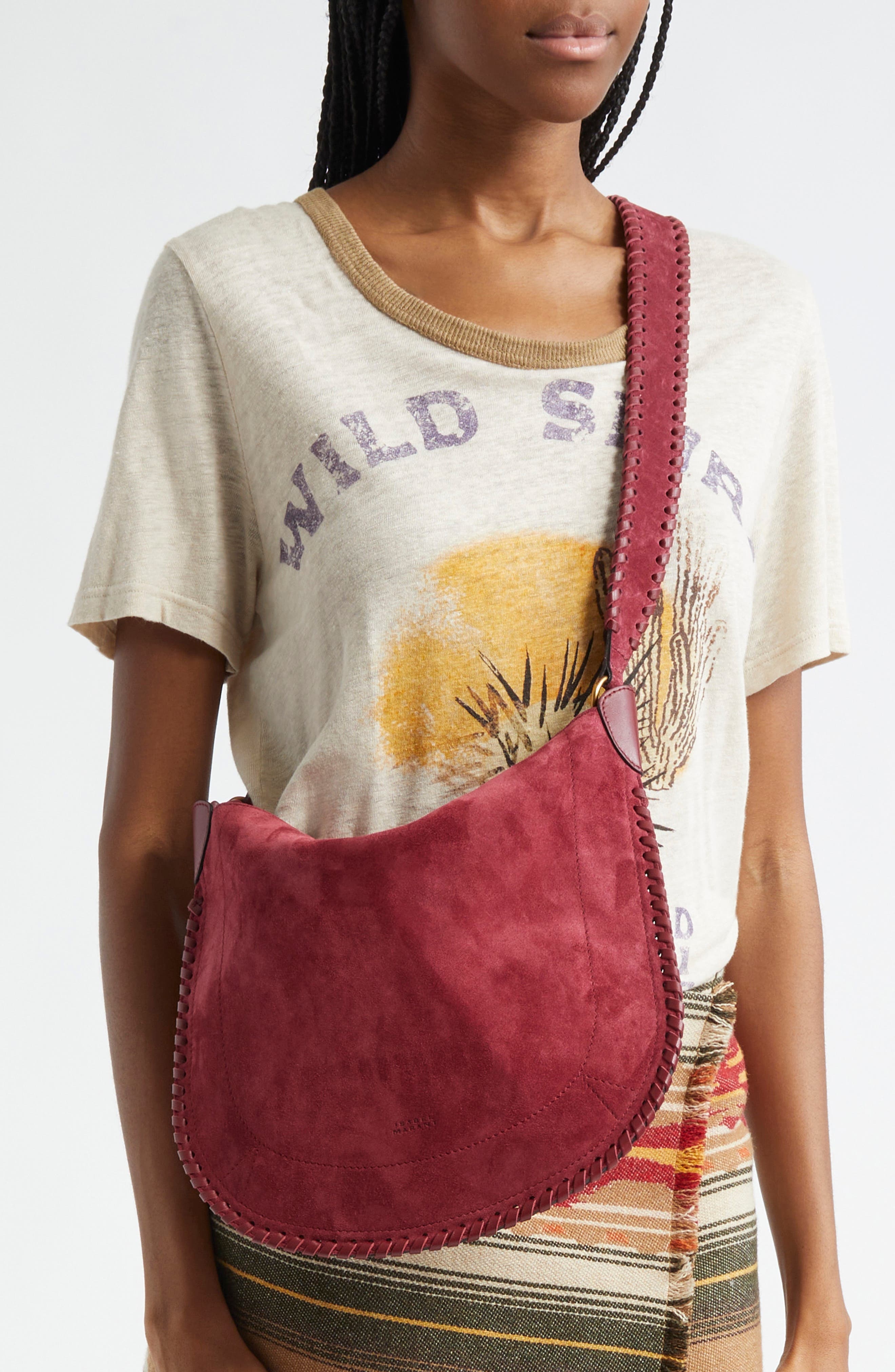 Isabel Marant Oskan XO Capsule Suede Shoulder Bag in Raspberry at Nordstrom - 2