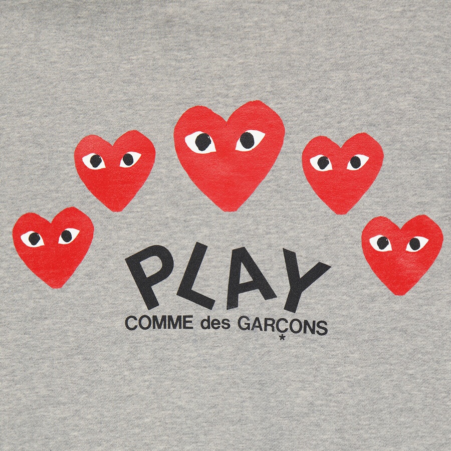 Comme Des Garcons Ladies Embroidered Hearts-appliqued Cotton-jersey Hoodie - 3