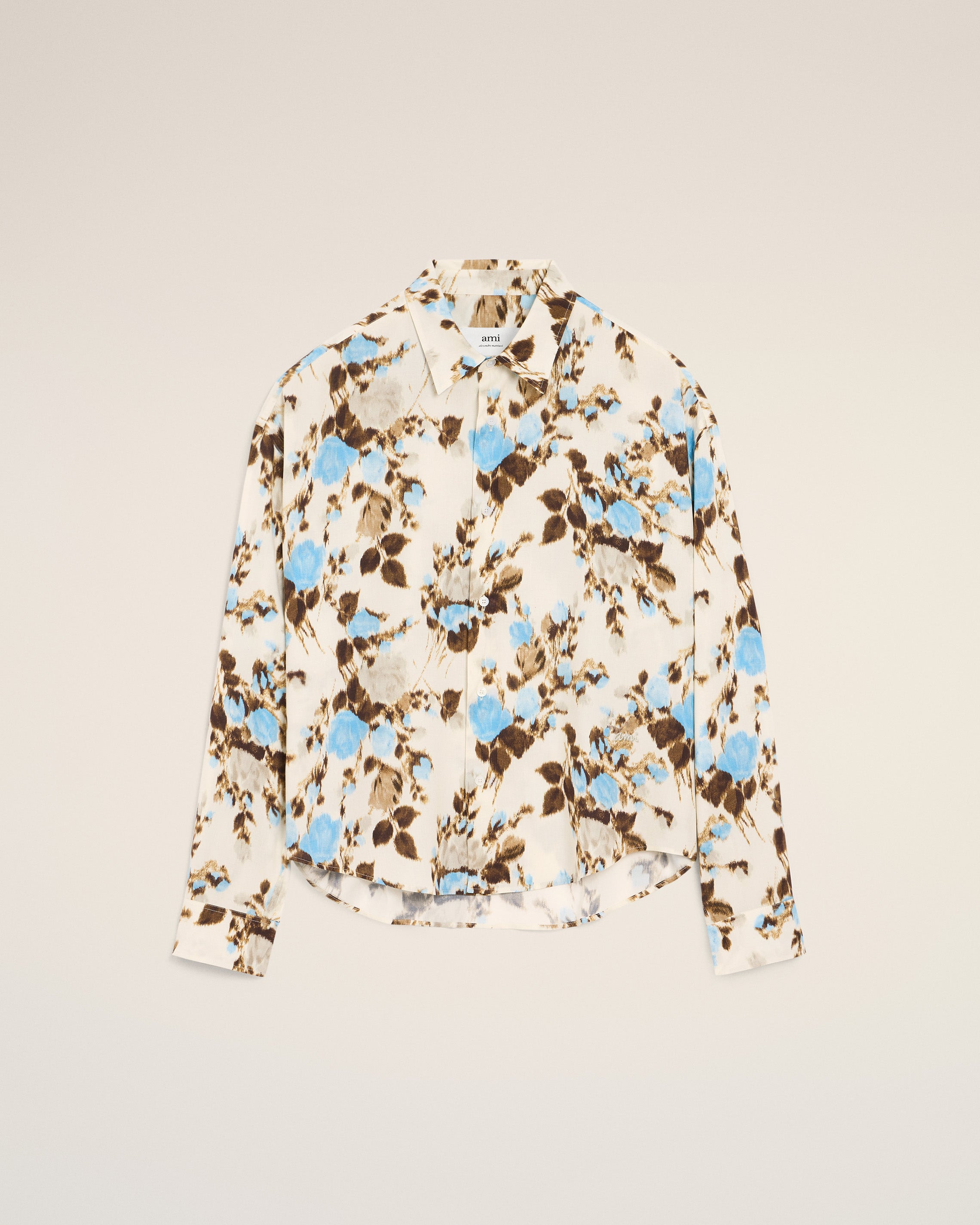 BLUE FLOWER PRINTED BOXY SHIRT - 21