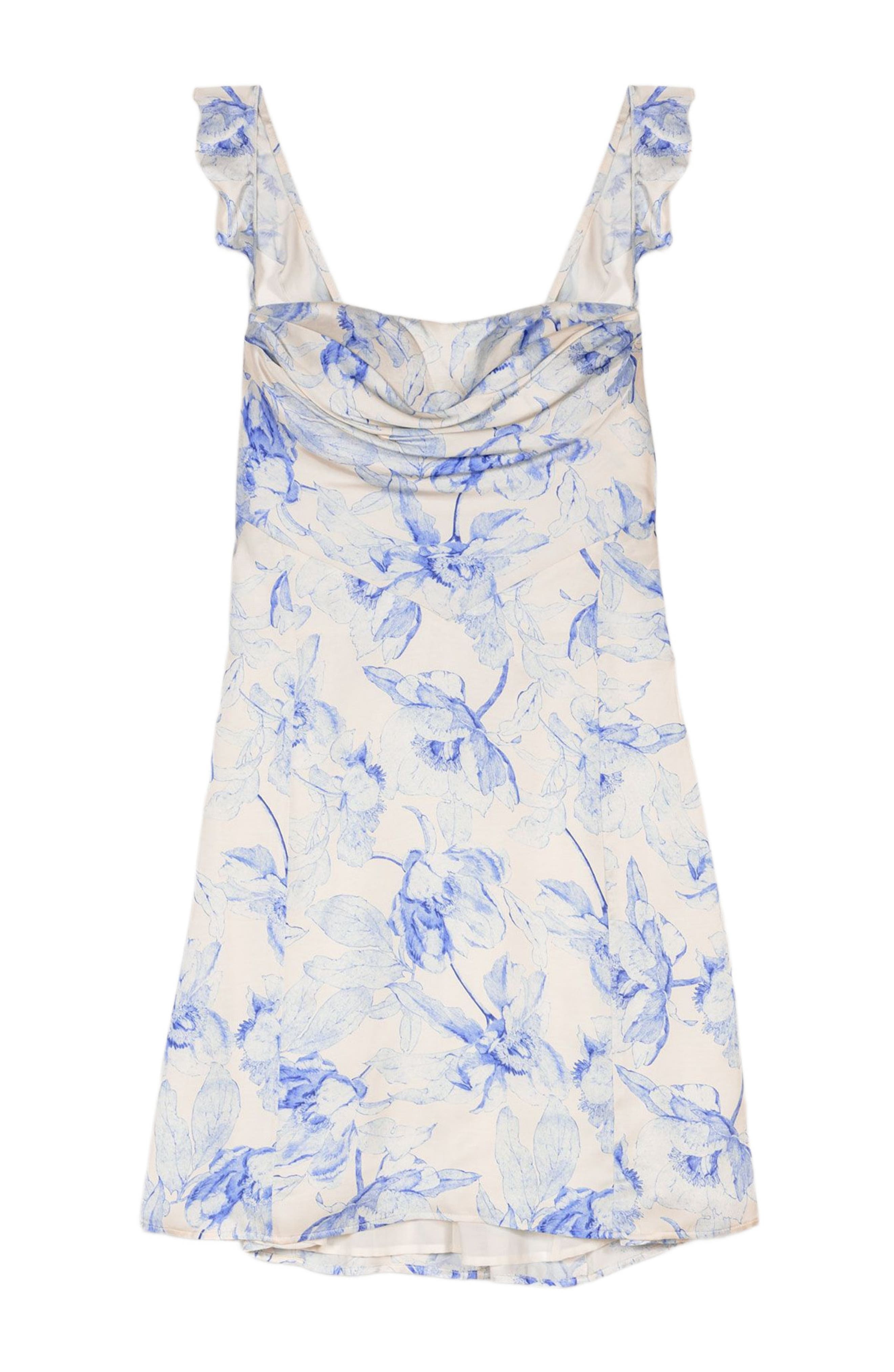 maje Mini patterned knit dress in Blue Flower Print Ecru Base at Nordstrom - 7