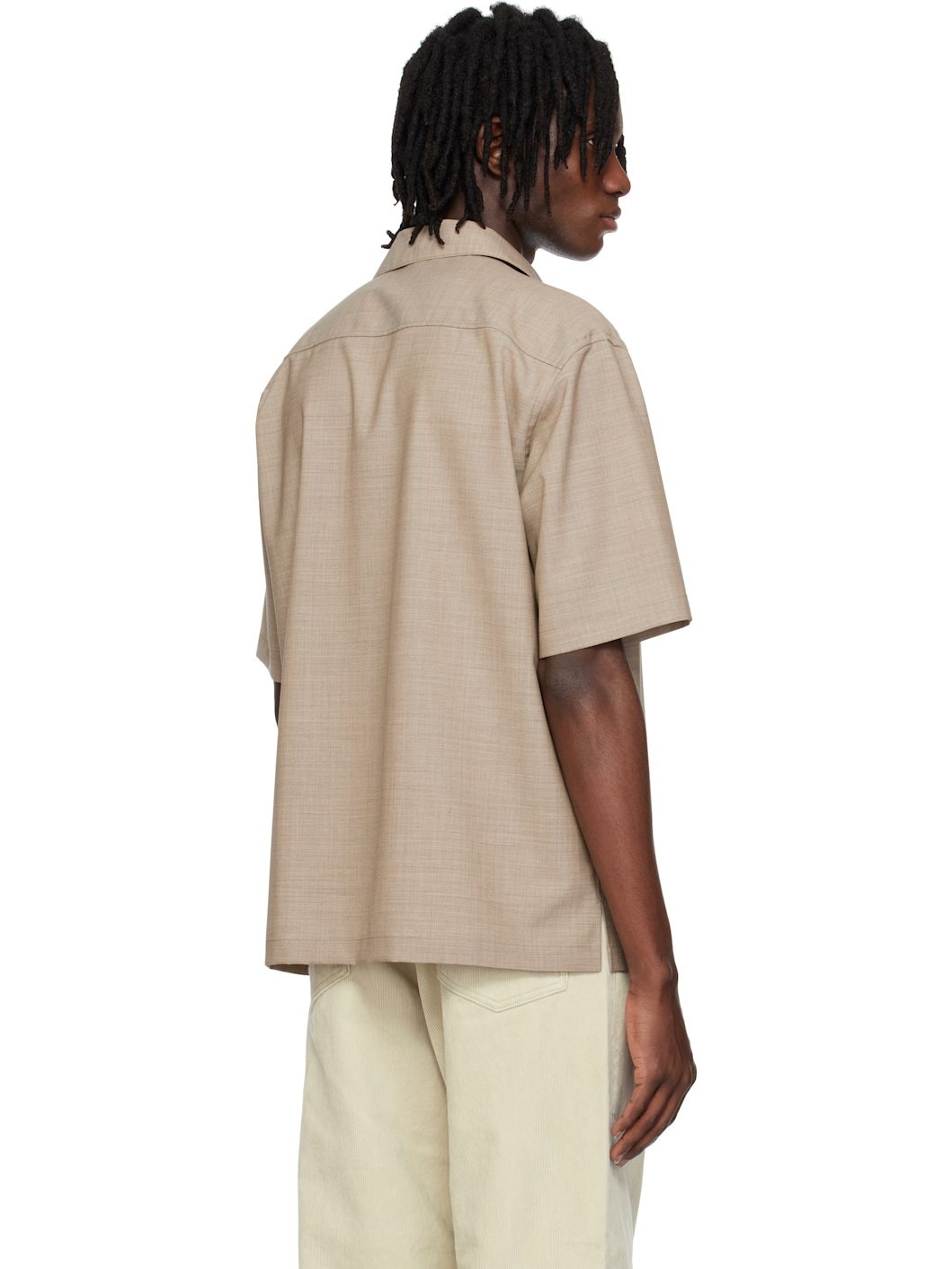 Brown Super Fine Tropical Wool Shirt - 3