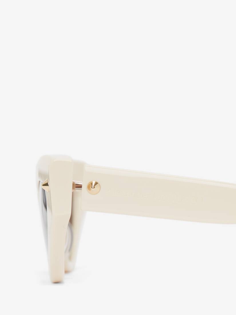Women's Spike Studs Cat-eye Sunglasses in Ivory - 4
