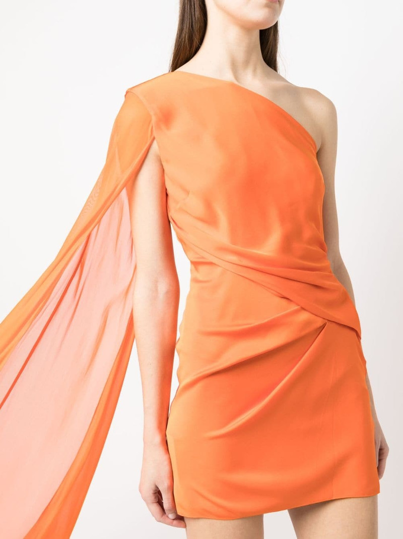 one-shoulder draped-detail dress 5
