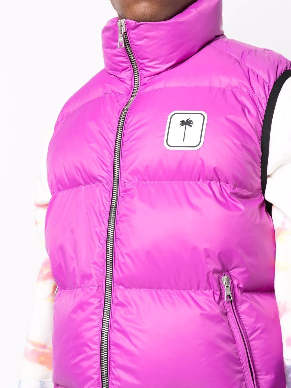 logo-patch padded gilet - 5