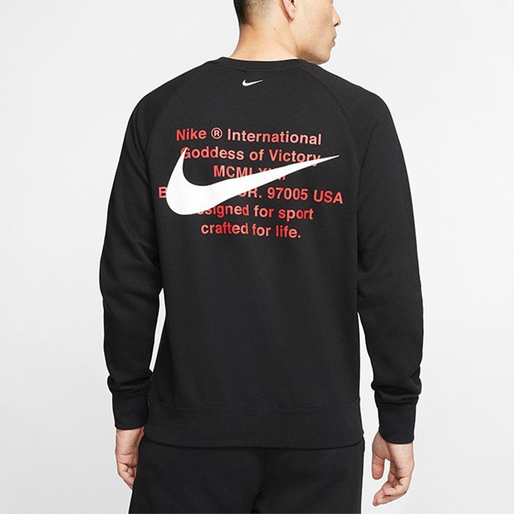 Nike Embroidered Fleece Lined Stay Warm Round Neck Pullover Black DD5079-010 - 5