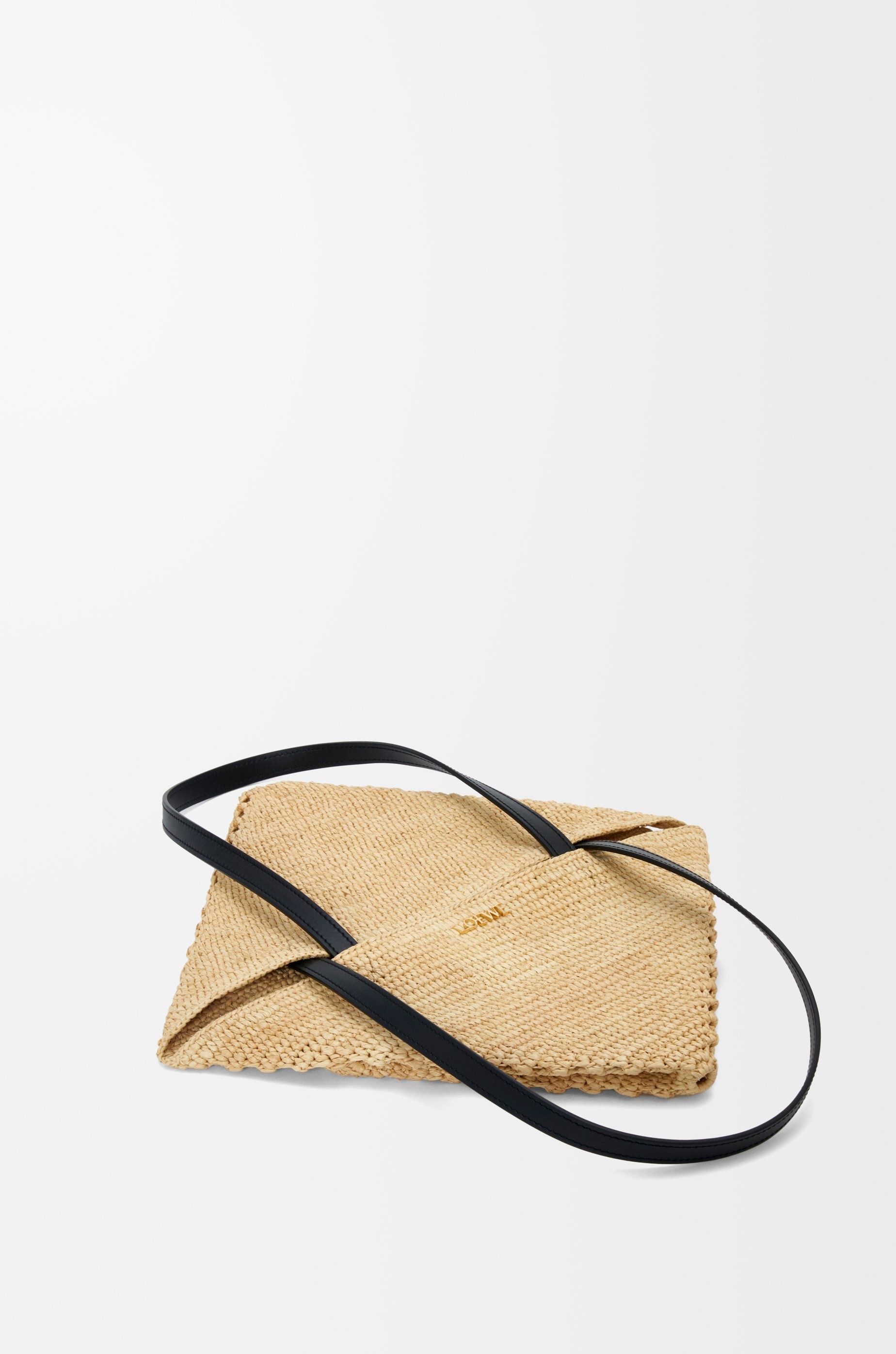 Medium Puzzle Fold tote in raffia - 6